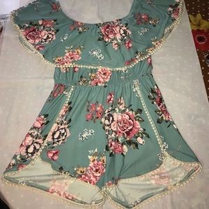 Blue flowered romper